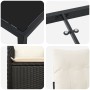 Set de Comedor de Jardín de 5 Piezas con Cojines Negras de Poliratán | Foro24.es | Tu tienda online para hogar, jardín y más Foro24.es
