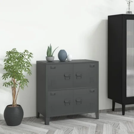 Industrial storage trunk in anthracite steel 75x40x80 cm by vidaXL, Storage trunks - Ref: Foro24-339627, Price: 129,14 €, Dis...
