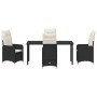 Set de comedor de jardín de 5 piezas con cojines en poliratán negro | Foro24.es | Tu tienda online para hogar, jardín y más Foro24.es