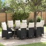 Set de Comedor de Jardín de 9 Piezas con Cojines Negras de Poliratán de , Sillas de jardín - Ref: Foro24-3379638, Precio: 1,00 €