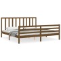 Honey brown solid wood bed frame and headboard 200x200 cm by vidaXL, Beds and slatted bases - Ref: Foro24-3193814, Price: 172...