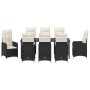 Set de Comedor de Jardín de 9 Piezas con Cojines Negras de Poliratán de , Sillas de jardín - Ref: Foro24-3379638, Precio: 1,00 €