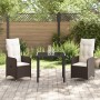 Set de Comedor de Jardín de 3 Piezas con Cojines Marrón de Poliratán von , Gartenstühle - Ref: Foro24-3379639, Preis: 313,78 ...