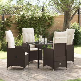 Juego de Comedor de Jardín de 5 Piezas con Cojines Marrón Poliratán von , Gartenstühle - Ref: Foro24-3379640, Preis: 528,15 €...