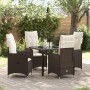 Juego de Comedor de Jardín de 5 Piezas con Cojines Marrón Poliratán de , Sillas de jardín - Ref: Foro24-3379640, Precio: 527,...