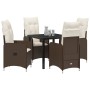 Juego de Comedor de Jardín de 5 Piezas con Cojines Marrón Poliratán von , Gartenstühle - Ref: Foro24-3379640, Preis: 528,15 €...