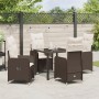 Juego de Comedor de Jardín de 5 Piezas con Cojines Marrón Poliratán von , Gartenstühle - Ref: Foro24-3379640, Preis: 528,15 €...