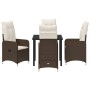 Juego de Comedor de Jardín de 5 Piezas con Cojines Marrón Poliratán von , Gartenstühle - Ref: Foro24-3379640, Preis: 528,15 €...