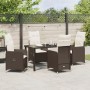 Juego de Comedor de Jardín de 5 Piezas con Cojines Marrón Ratán Poliéster von , Gartenstühle - Ref: Foro24-3379641, Preis: 55...