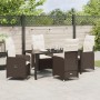 Conjunto de Comedor de Jardín de 5 Piezas con Cojines Marrón Poliratán by , Garden chairs - Ref: Foro24-3379642, Price: 565,8...