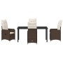 Conjunto de Comedor de Jardín de 5 Piezas con Cojines Marrón Poliratán by , Garden chairs - Ref: Foro24-3379642, Price: 565,8...