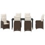 Juego de Comedor de Jardín de 7 Piezas con Cojines Marrón Poliratán von , Gartenstühle - Ref: Foro24-3379643, Preis: 780,20 €...