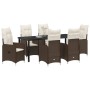 Set de Comedor de Jardín de 7 Piezas con Cojines Marrón Poliratán de , Sillas de jardín - Ref: Foro24-3379644, Precio: 802,84...