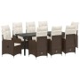 Set de comedor de jardín de 9 piezas con cojines marrón poliratán by , Garden chairs - Ref: Foro24-3379645, Price: 1,00 €, Di...