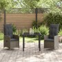 Conjunto de Comedor de Jardín de 3 Piezas con Cojines Gris Poliratán by , Garden chairs - Ref: Foro24-3379646, Price: 321,92 ...