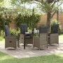 Conjunto de Comedor de Jardín de 5 Piezas con Cojines Gris Poliratán von , Gartenstühle - Ref: Foro24-3379648, Preis: 564,94 ...