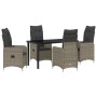 Conjunto de Comedor de Jardín de 5 Piezas con Cojines Gris Poliratán von , Gartenstühle - Ref: Foro24-3379648, Preis: 564,94 ...