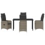 Conjunto de Comedor de Jardín de 5 Piezas con Cojines Gris Poliratán von , Gartenstühle - Ref: Foro24-3379648, Preis: 564,94 ...