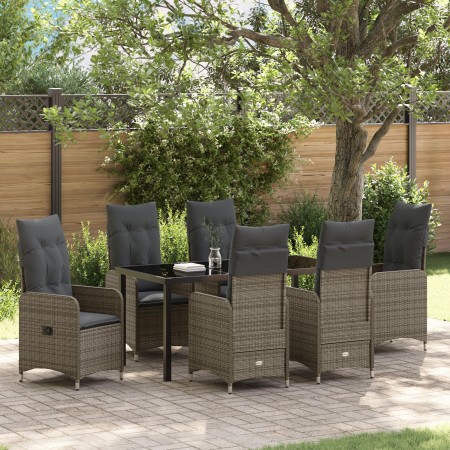 Conjunto de Comedor de Jardín de 7 Piezas con Cojines en Poliratán Gris von , Gartenstühle - Ref: Foro24-3379650, Preis: 801,...