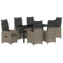 Conjunto de Comedor de Jardín de 7 Piezas con Cojines en Poliratán Gris von , Gartenstühle - Ref: Foro24-3379650, Preis: 801,...