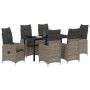 Conjunto de Comedor de Jardín de 7 Piezas con Cojines en Poliratán Gris von , Gartenstühle - Ref: Foro24-3379650, Preis: 801,...