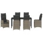 Conjunto de Comedor de Jardín de 7 Piezas con Cojines en Poliratán Gris von , Gartenstühle - Ref: Foro24-3379650, Preis: 801,...