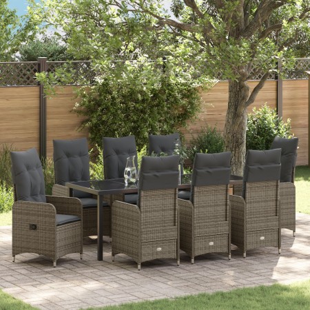 Conjunto de Comedor de Jardín de 9 Piezas con Cojines Poliratán Gris von , Gartenstühle - Ref: Foro24-3379652, Preis: 1,00 €,...