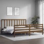 Honey brown solid wood bed frame and headboard 200x200 cm by vidaXL, Beds and slatted bases - Ref: Foro24-3193814, Price: 172...