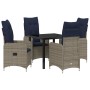 Set de Comedor de Jardín de 5 Piezas con Cojines de Poliratán Negro von , Gartenstühle - Ref: Foro24-3379661, Preis: 577,55 €...