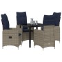 Set de Comedor de Jardín de 5 Piezas con Cojines de Poliratán Negro von , Gartenstühle - Ref: Foro24-3379661, Preis: 577,55 €...