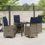 Set de Comedor de Jardín de 5 Piezas con Cojines de Poliratán Negro von , Gartenstühle - Ref: Foro24-3379661, Preis: 577,55 €...