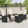 Juego de comedor de jardín de 5 piezas con cojines negros de poliratán. von , Gartenstühle - Ref: Foro24-3379662, Preis: 600,...