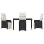 Juego de comedor de jardín de 5 piezas con cojines negros de poliratán. von , Gartenstühle - Ref: Foro24-3379662, Preis: 600,...