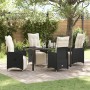 Set de Comedor de Jardín de 5 Piezas con Cojines Negros by , Garden chairs - Ref: Foro24-3379663, Price: 616,87 €, Discount: %
