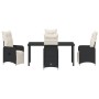 Set de Comedor de Jardín de 5 Piezas con Cojines Negros by , Garden chairs - Ref: Foro24-3379663, Price: 616,87 €, Discount: %