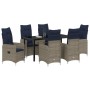 Set de Comedor de Jardín de 7 Piezas con Cojines Negros de Poliratán von , Gartenstühle - Ref: Foro24-3379664, Preis: 854,08 ...