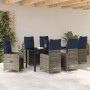 Set de Comedor de Jardín de 7 Piezas con Cojines Negros de Poliratán von , Gartenstühle - Ref: Foro24-3379664, Preis: 854,08 ...