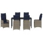 Set de Comedor de Jardín de 7 Piezas con Cojines Negros de Poliratán von , Gartenstühle - Ref: Foro24-3379664, Preis: 854,08 ...