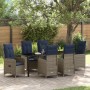 Juego de comedor de jardín de 7 piezas con cojines negros de poliratán by , Garden chairs - Ref: Foro24-3379665, Price: 877,7...