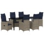 Juego de comedor de jardín de 7 piezas con cojines negros de poliratán by , Garden chairs - Ref: Foro24-3379665, Price: 877,7...