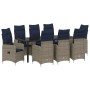 Juego de Comedor de Jardín de 9 Piezas con Cojines Negro Poliratán by , Garden chairs - Ref: Foro24-3379666, Price: 1,00 €, D...