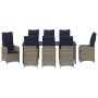 Juego de Comedor de Jardín de 9 Piezas con Cojines Negro Poliratán by , Garden chairs - Ref: Foro24-3379666, Price: 1,00 €, D...