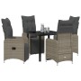 Set de Comedor de Jardín de 5 Piezas con Cojines Beige Poliratán by , Garden chairs - Ref: Foro24-3379682, Price: 647,35 €, D...