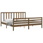 Honey brown solid wood bed frame and headboard 200x200 cm by vidaXL, Beds and slatted bases - Ref: Foro24-3193814, Price: 172...