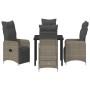 Set de Comedor de Jardín de 5 Piezas con Cojines Beige Poliratán by , Garden chairs - Ref: Foro24-3379682, Price: 647,35 €, D...