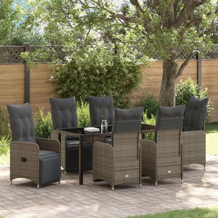 Set de Comedor de Jardín de 7 Piezas con Cojines Beige Poliratán von , Gartenstühle - Ref: Foro24-3379685, Preis: 957,64 €, R...