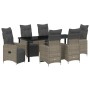 Conjunto de comedor de jardín de 7 piezas con cojines beige de poliratán. by , Garden chairs - Ref: Foro24-3379686, Price: 98...