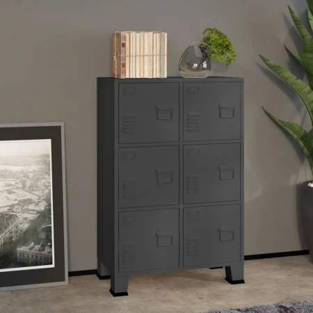 Anthracite metal industrial storage trunk 75x40x115 cm by vidaXL, Storage trunks - Ref: Foro24-339630, Price: 159,99 €, Disco...