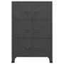 Anthrazitfarbener industrieller Aufbewahrungskoffer aus Metall, 75 x 40 x 115 cm von vidaXL, Aufbewahrungskisten - Ref: Foro2...