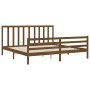 Honey brown solid wood bed frame and headboard 200x200 cm by vidaXL, Beds and slatted bases - Ref: Foro24-3193814, Price: 172...